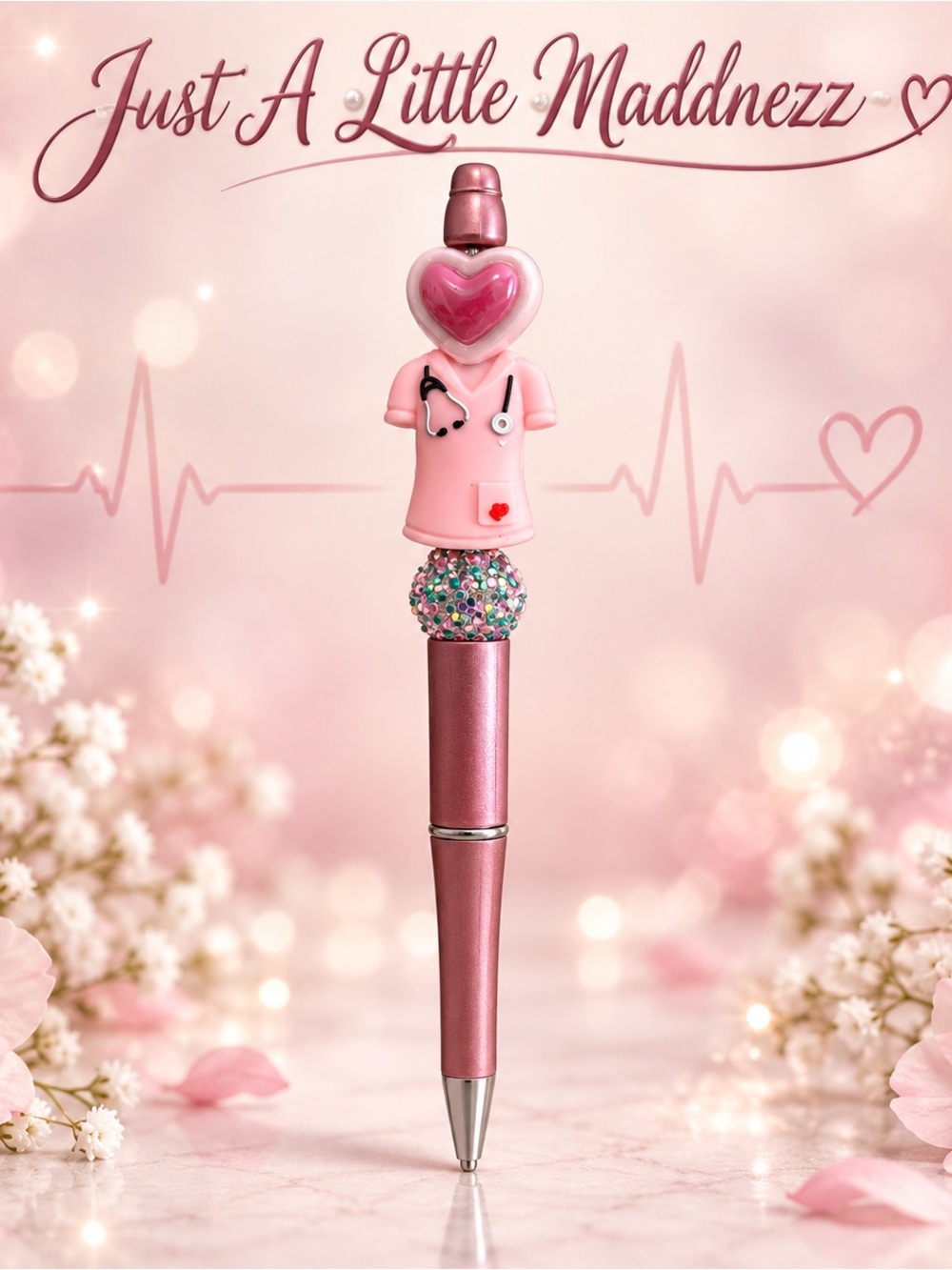 Pink Nurse Heart Pen